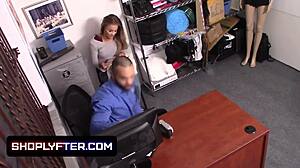 skinny 18+ teen scarlett fall bent over in backroom casting gets strip searched by big cock burglar