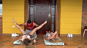 yoga instructor pounds colombian couple whores bent over doggystyle deepthroat