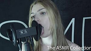 Ekko ASMR licks ears in fetish blue-eyed babe trouble