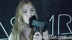 Ekko ASMR licks ears in fetish blue-eyed babe trouble