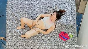 CURVY BRUNETTE FAT TITS HORNY DILDO TOY ORGASM CLIMAX HIGH DEF.