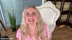 bbw blonde mature housewife fists huge pussy outdoors at christmas