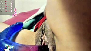 chilena squirts twice on videocall with dildo