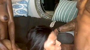 Freaky Ebony Skinny Whore Double Penetration Threesome Squirting Rough