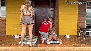 yoga instructor pounds colombian couple whores bent over doggystyle deepthroat