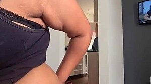 Busty stepmom secretly rides after prank