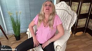 bbw blonde mature housewife fists huge pussy outdoors at christmas