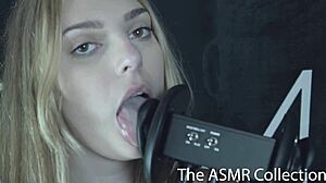 Ekko ASMR licks ears in fetish blue-eyed babe trouble