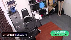 skinny 18+ teen scarlett fall bent over in backroom casting gets strip searched by big cock burglar