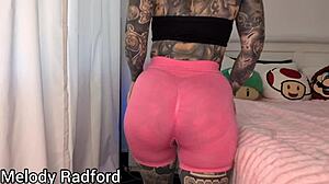 Her Big Tits Bounce In Gym Tights During Wild Try-On Haul