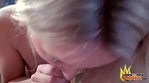 Tania Swank Blonde Tempted by Stranger on Outdoor First Date