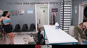 horny slut spots stranger at laundromat and begs for rough outdoor fuck