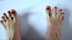 Secret Footjob Close-Up Teases Cum Explosion Licked Off Toes