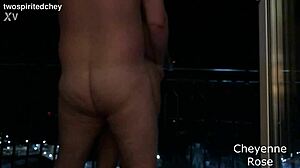 wanna watch her huge tits bounce on that monster cock doggystyle balcony public? cum covered face after deepthroat blowjob