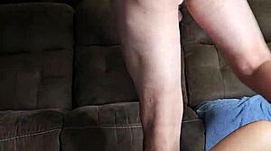 whoa preggo milf cums hard on floor shaking those huge boobs