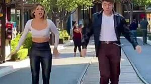 Sexy Blonde Babe Dances In Tight Leggings