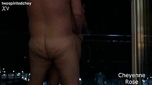 wanna watch her huge tits bounce on that monster cock doggystyle balcony public? cum covered face after deepthroat blowjob