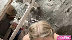 i get so naughty outdoors with my lover fucking hard at construction site