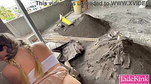 i get so naughty outdoors with my lover fucking hard at construction site