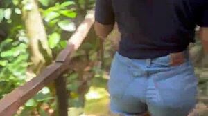 PERUVIAN Redhead GULPS Stranger CUM in Jungle Creampie!