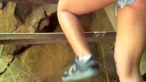 PERUVIAN Redhead GULPS Stranger CUM in Jungle Creampie!