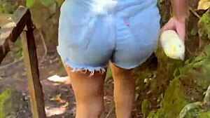 PERUVIAN Redhead GULPS Stranger CUM in Jungle Creampie!