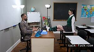 GOTH GIRL TREATED LIKE SLAVE BY TEACHER AND CLASSMATE KITTY CAM