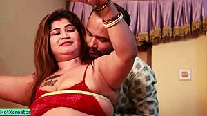 Chubby Indian bhabhi bends over for horny doggystyle creampie pounding