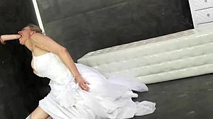 bride's fetish pussy toy play got messy bukkake facial from gloryhole heels