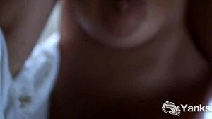 jay elle buzzes vibrator over hairy pussy to squirting orgasm climax