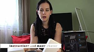 mistress anna tests xspacecup on slave milking him dry after review