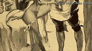 Vintage erotic drawings blend antique allure with retro passion
