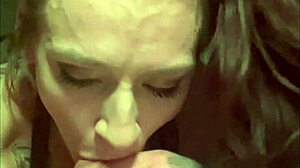 close up blowjob deepthroat cumshot swallow tongue work for load
