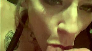 close up blowjob deepthroat cumshot swallow tongue work for load