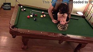 Hot Milf Wife's Huge Tits Rock on Pool Table During Hard Moaning Fuck!
