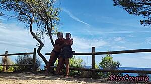 Pussy flashing strangers caught my park masturbation orgasm!