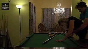 Hot Milf Wife's Huge Tits Rock on Pool Table During Hard Moaning Fuck!