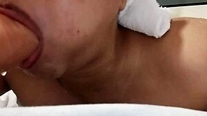 chubby filipina's busty tits dare deep dildo sucking lick