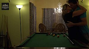 Hot Milf Wife's Huge Tits Rock on Pool Table During Hard Moaning Fuck!