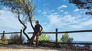 Pussy flashing strangers caught my park masturbation orgasm!