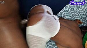 African Slut Champs Big Black Cock Bent Over Dripping Wet!