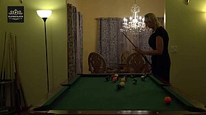 Hot Milf Wife's Huge Tits Rock on Pool Table During Hard Moaning Fuck!