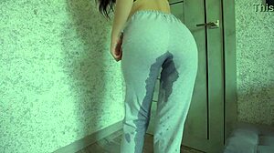 OMG Pissing Desperation Soaks My Sweatpants in Yoga Pants!