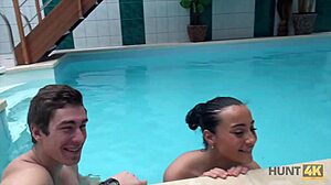 😏 young czech slut gf gets nailed by stranger while cuck bf watches poolside