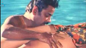 Unmarried indian couple with big tits enjoys sexy poolside fucking