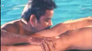 Unmarried indian couple with big tits enjoys sexy poolside fucking