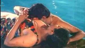 Unmarried indian couple with big tits enjoys sexy poolside fucking