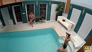 😏 young czech slut gf gets nailed by stranger while cuck bf watches poolside