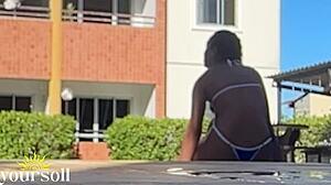 Tattooed Noel Delivers Brazilian Ebony Teen Pool Bath And Peruvian Cock