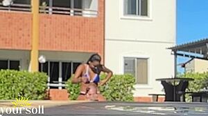 Tattooed Noel Delivers Brazilian Ebony Teen Pool Bath And Peruvian Cock